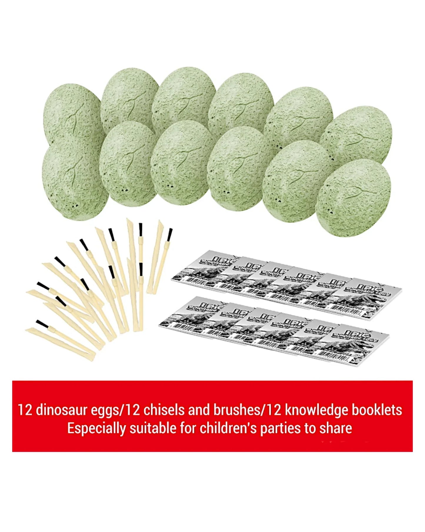 Plastic Glow Dino Egg Dig Kit, 12 Asst - TOLLzWOOD