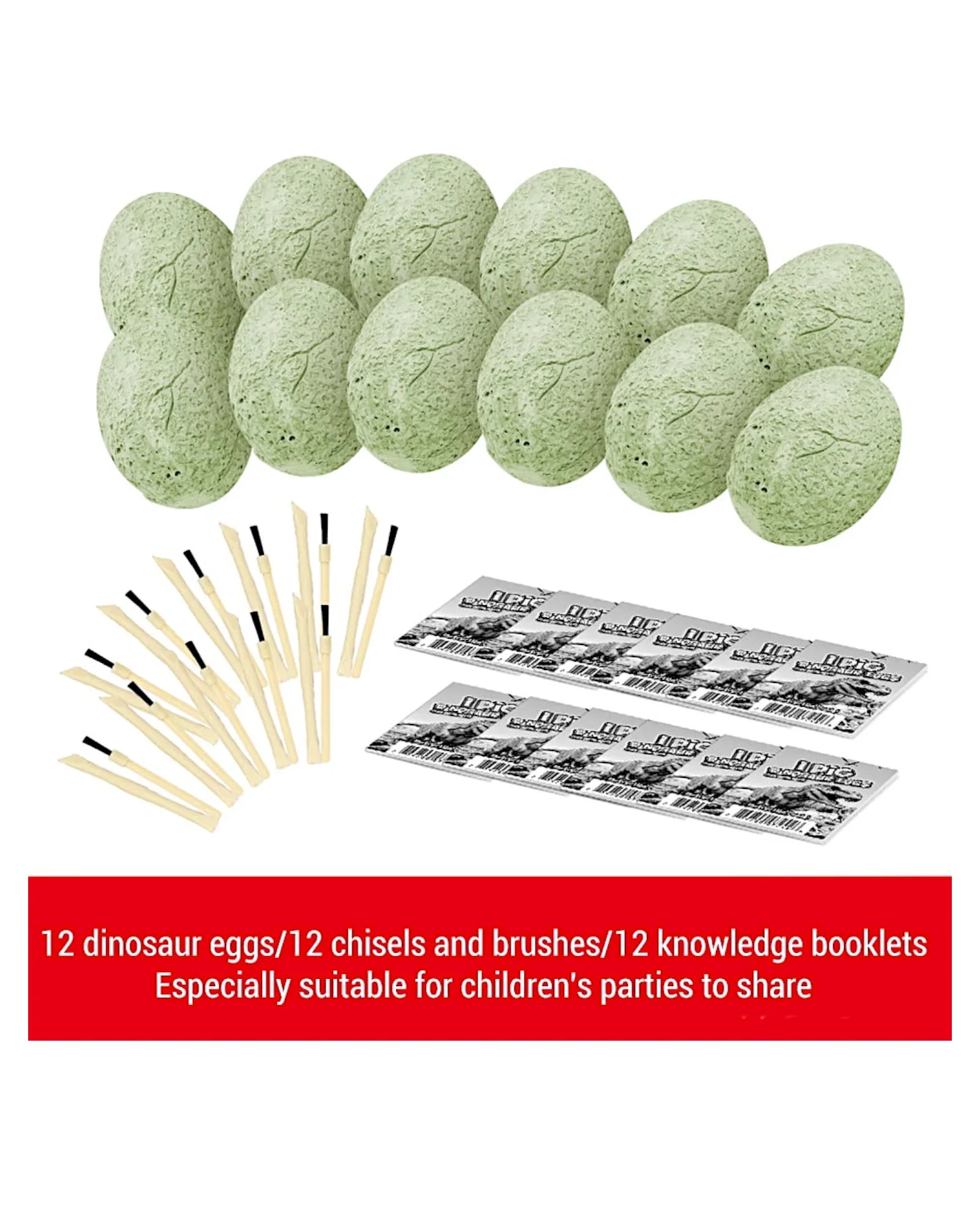 Plastic Glow Dino Egg Dig Kit, 12 Asst - TOLLzWOOD