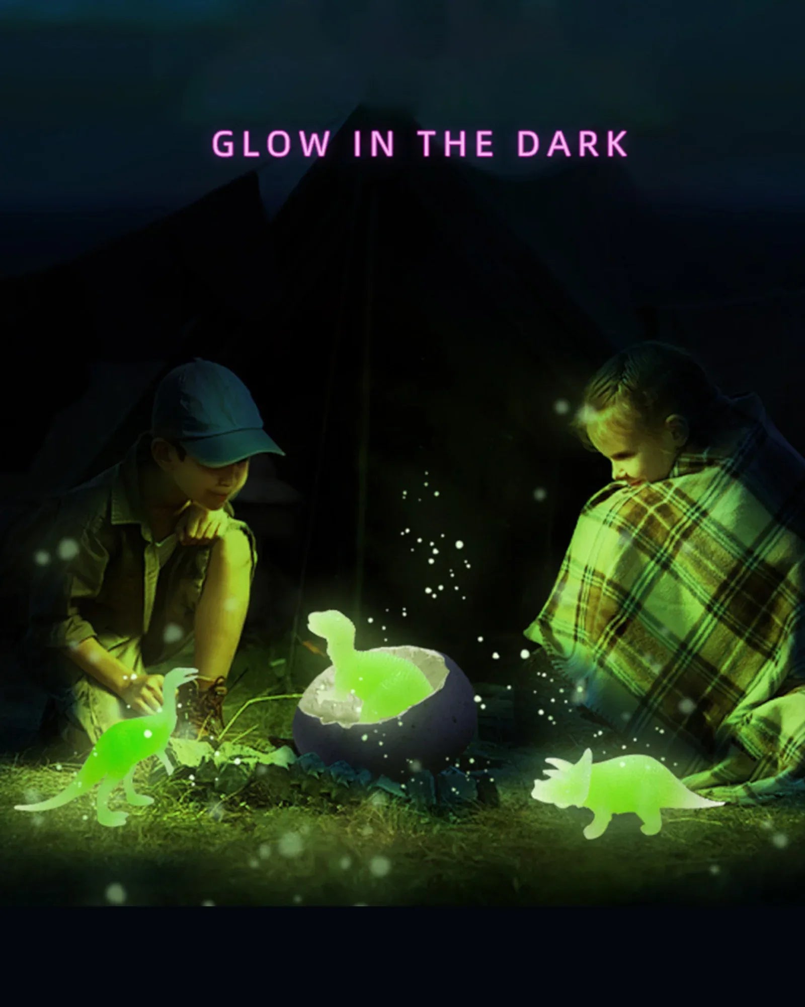 Plastic Glow Dino Egg Dig Kit, 12 Asst - TOLLzWOOD