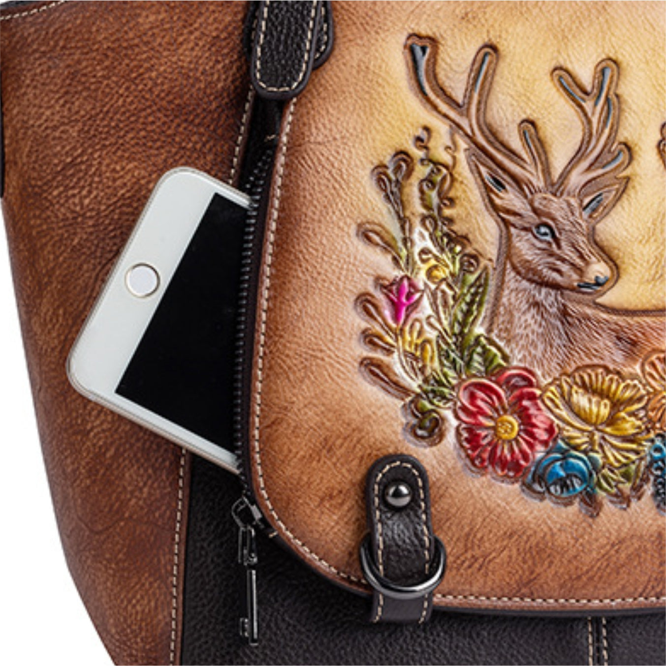 Hand-painted leather handbag – model FG9161