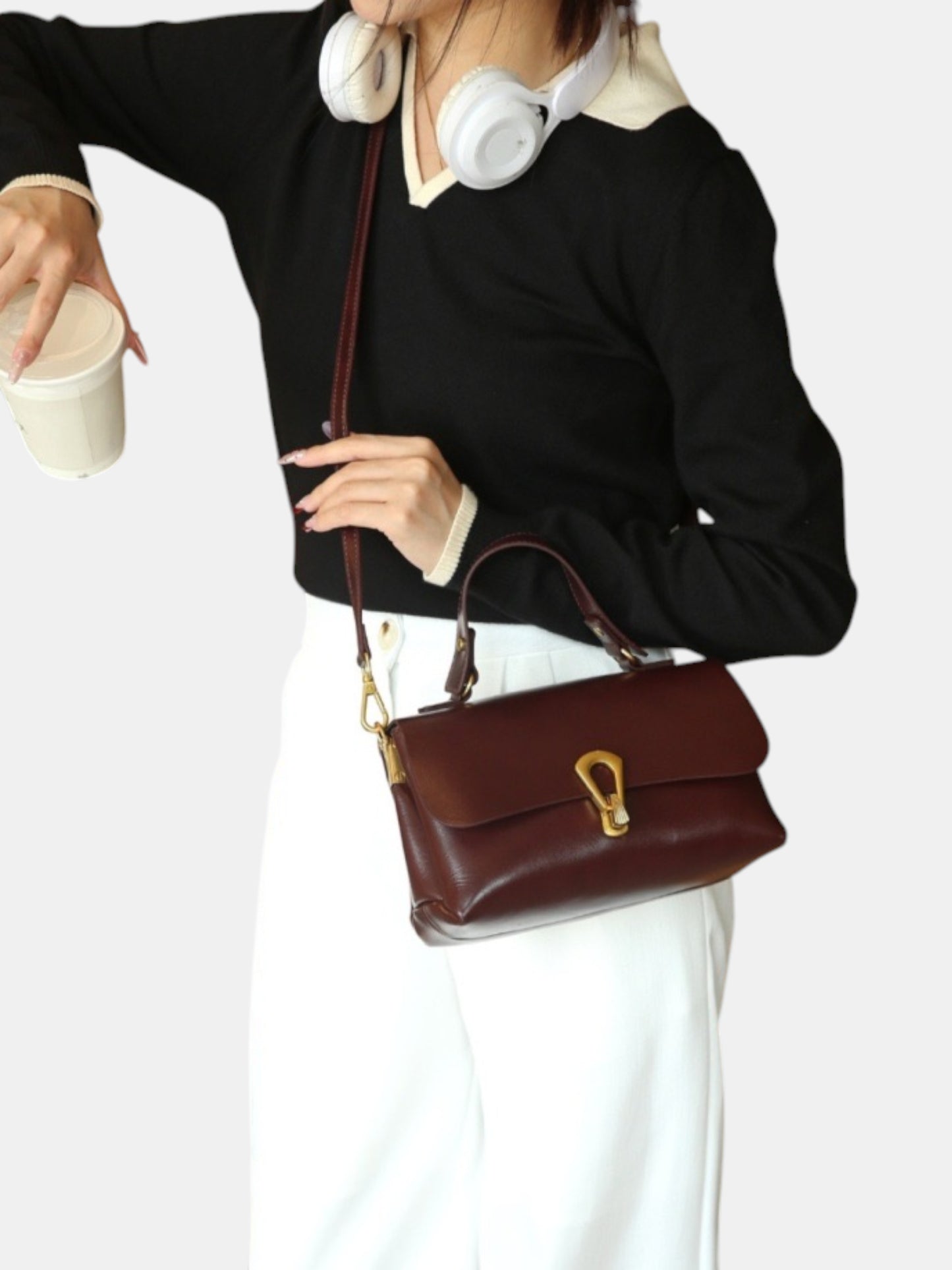 Leder Handtasche "Primel"