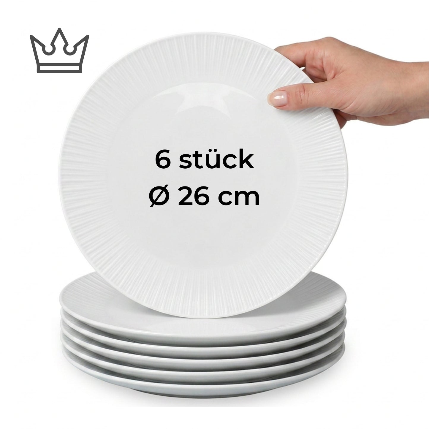 Porcelain plate "White" – with rim texture