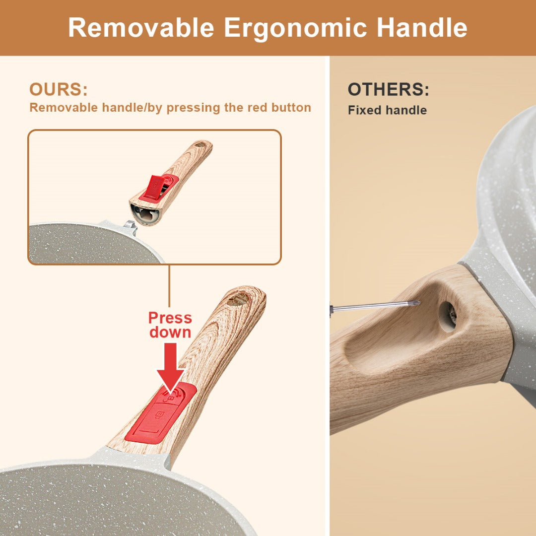 Ceramic non-stick pan with glass lid