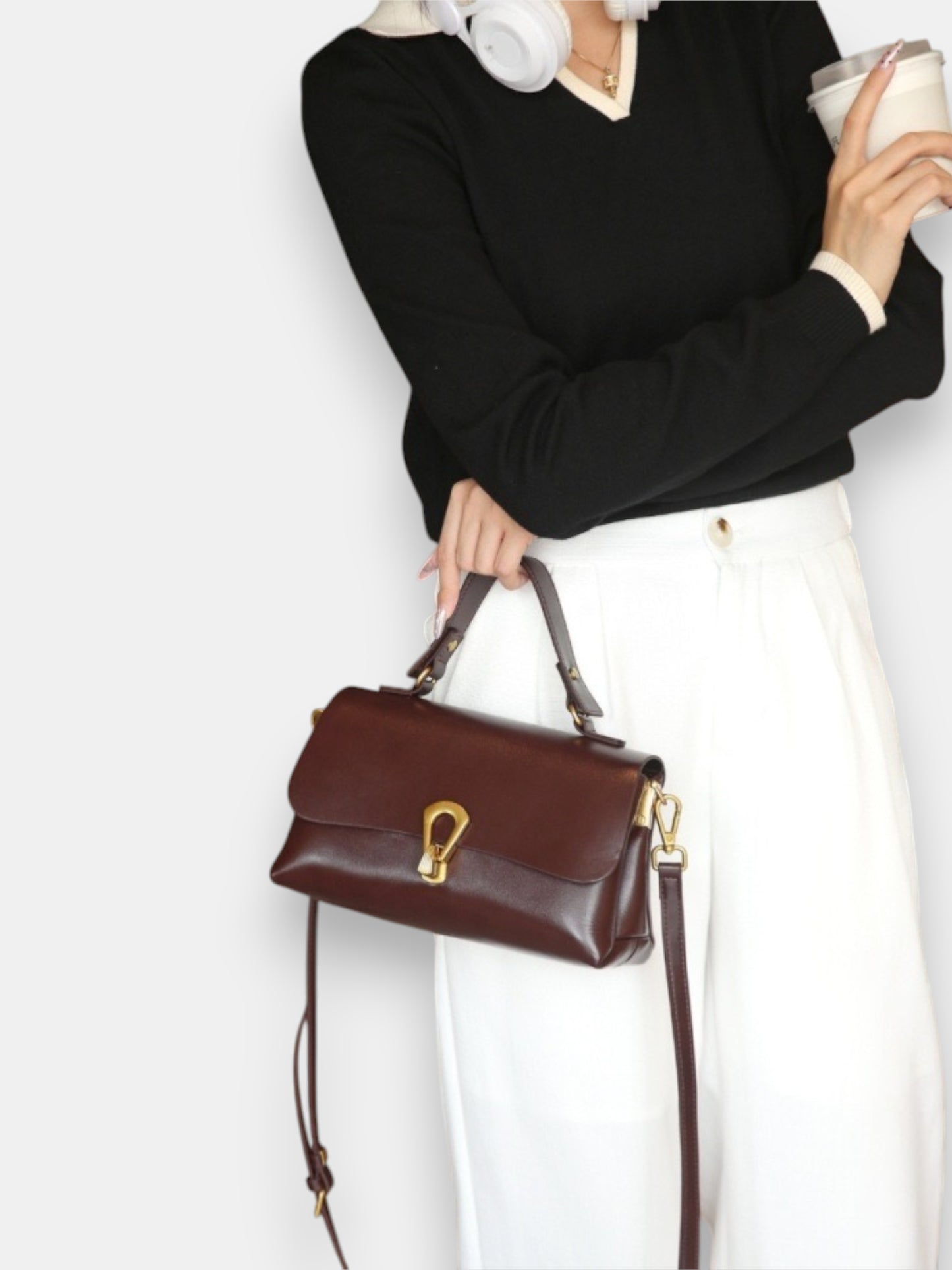 Leder Handtasche "Primel"