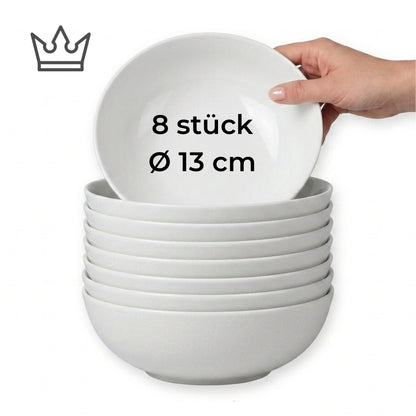 8er-Set Premium Porzellan Schüssel Ø13 cm – Elegante Schale für feine Vorspeisen und Beilagen