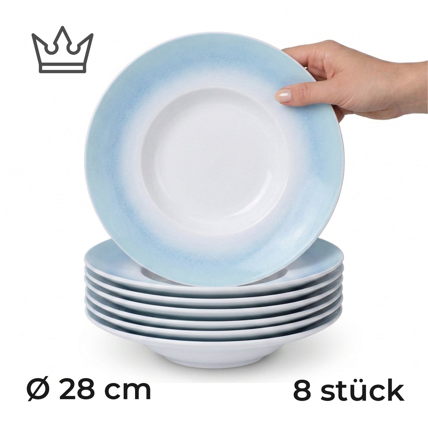 Deep porcelain plate "Blue" – Porz model
