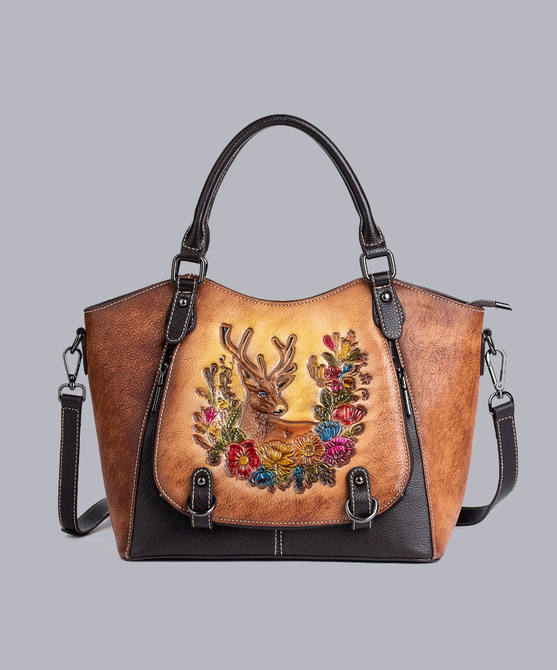 Handbemalte Leder-Handtasche – Modell FG9161