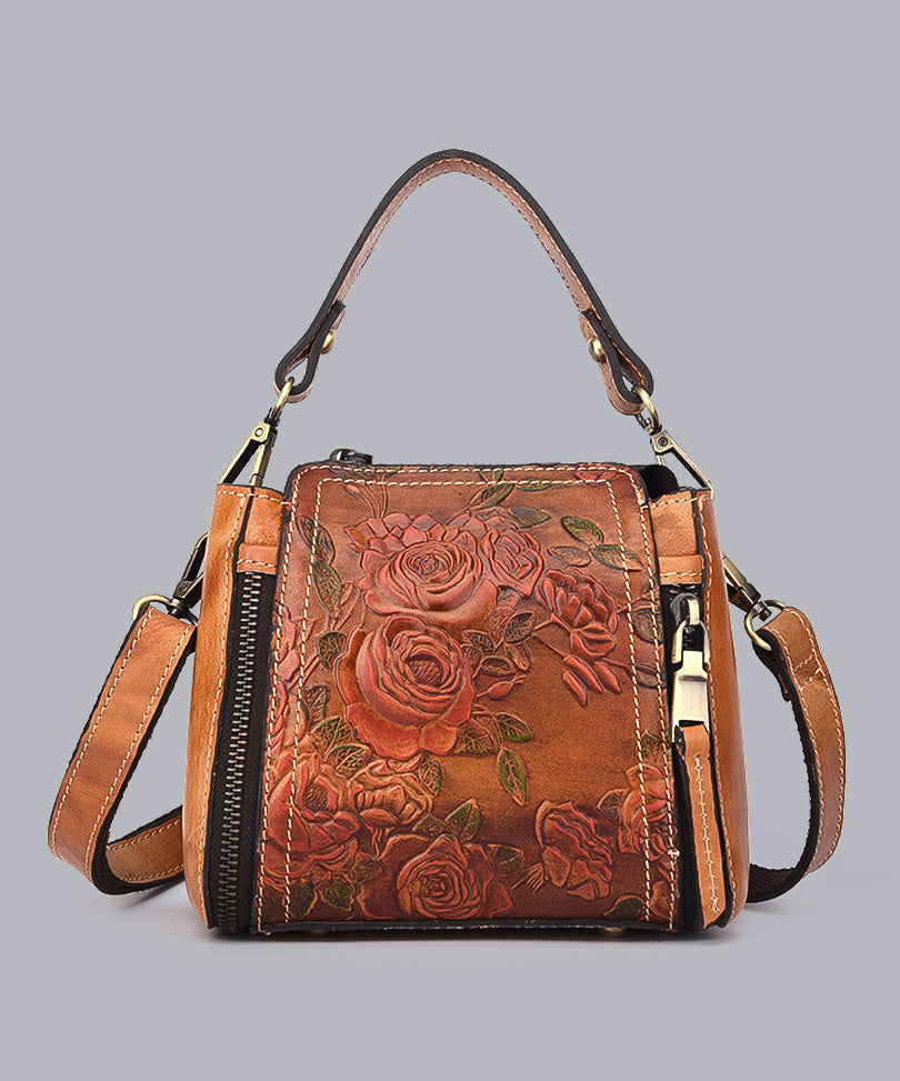 Leder-Handtasche mit Prägung – Modell W884