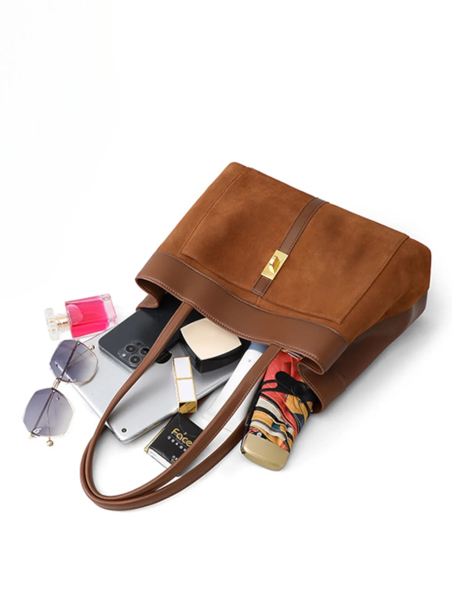 Braune Leder Handtasche - TOLLzWOOD