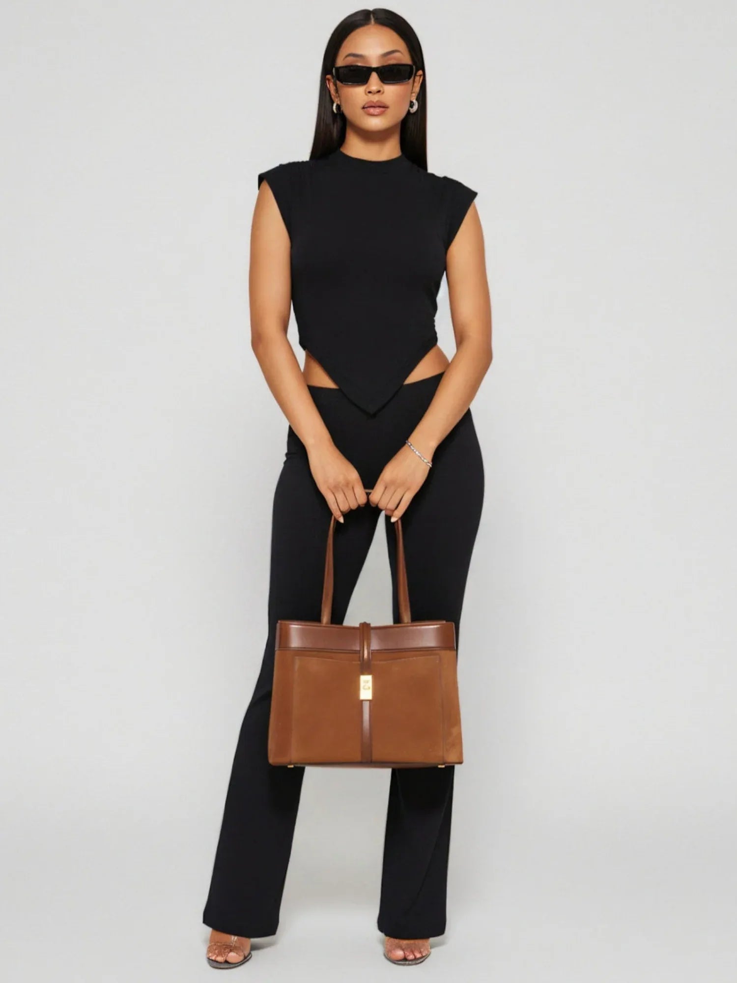 Braune Leder Handtasche - TOLLzWOOD