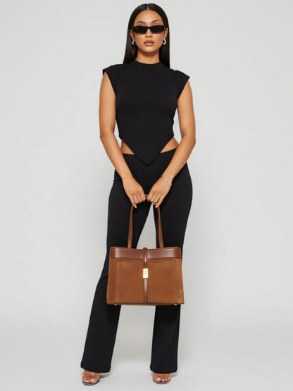 Braune Leder Handtasche - TOLLzWOOD