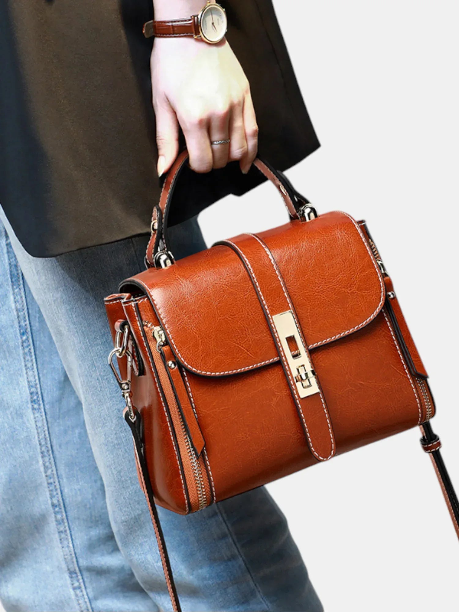 Leder Handtasche "Iris" - TOLLzWOOD