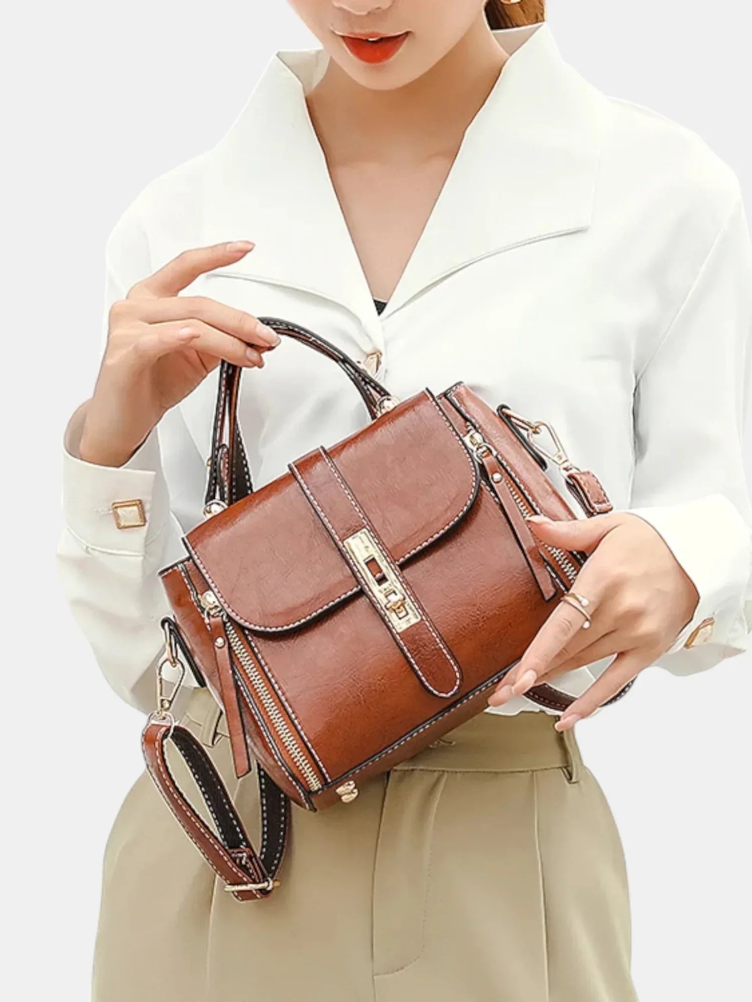 Leder Handtasche "Iris" - TOLLzWOOD