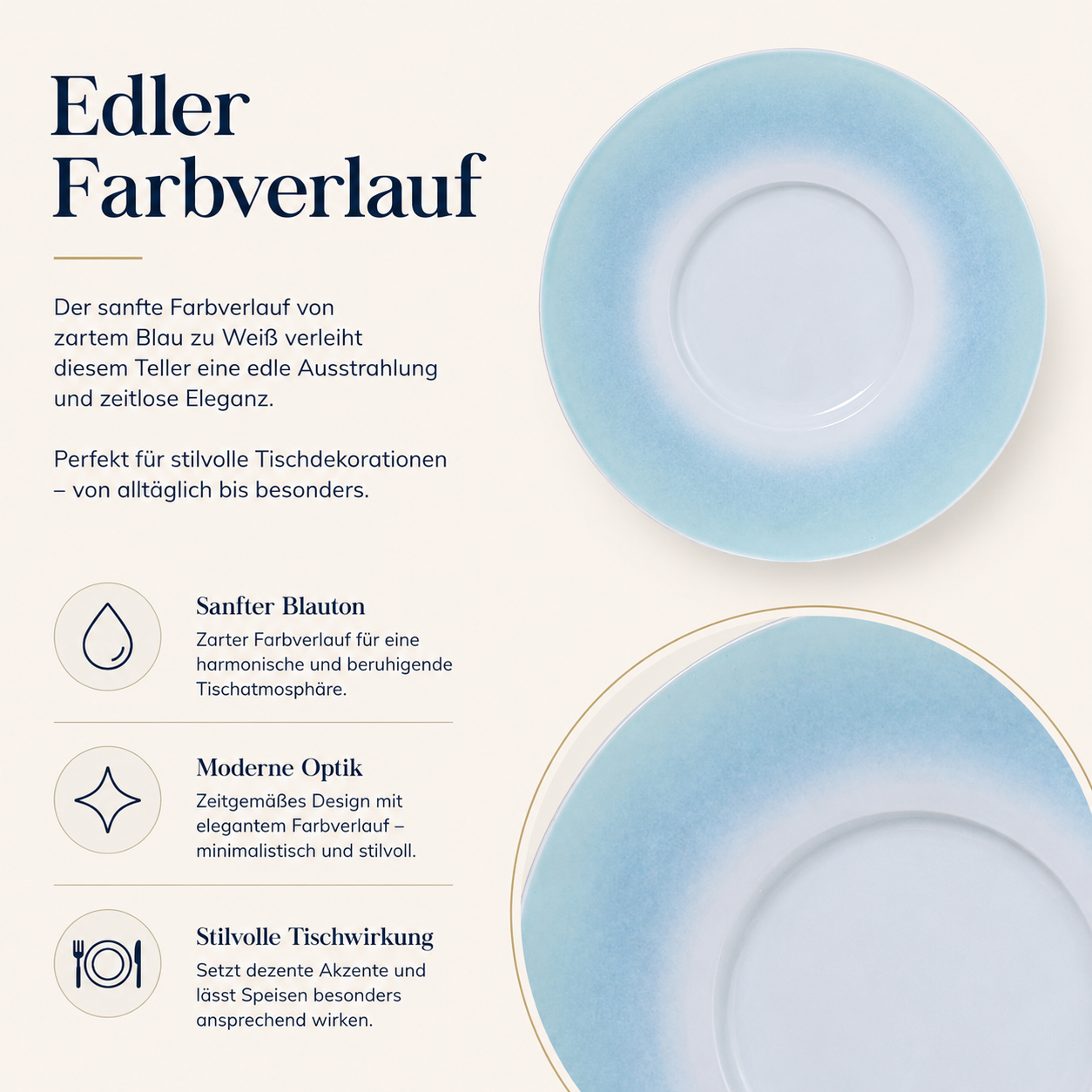 Porcelain plate "Blue" serving – model Porz