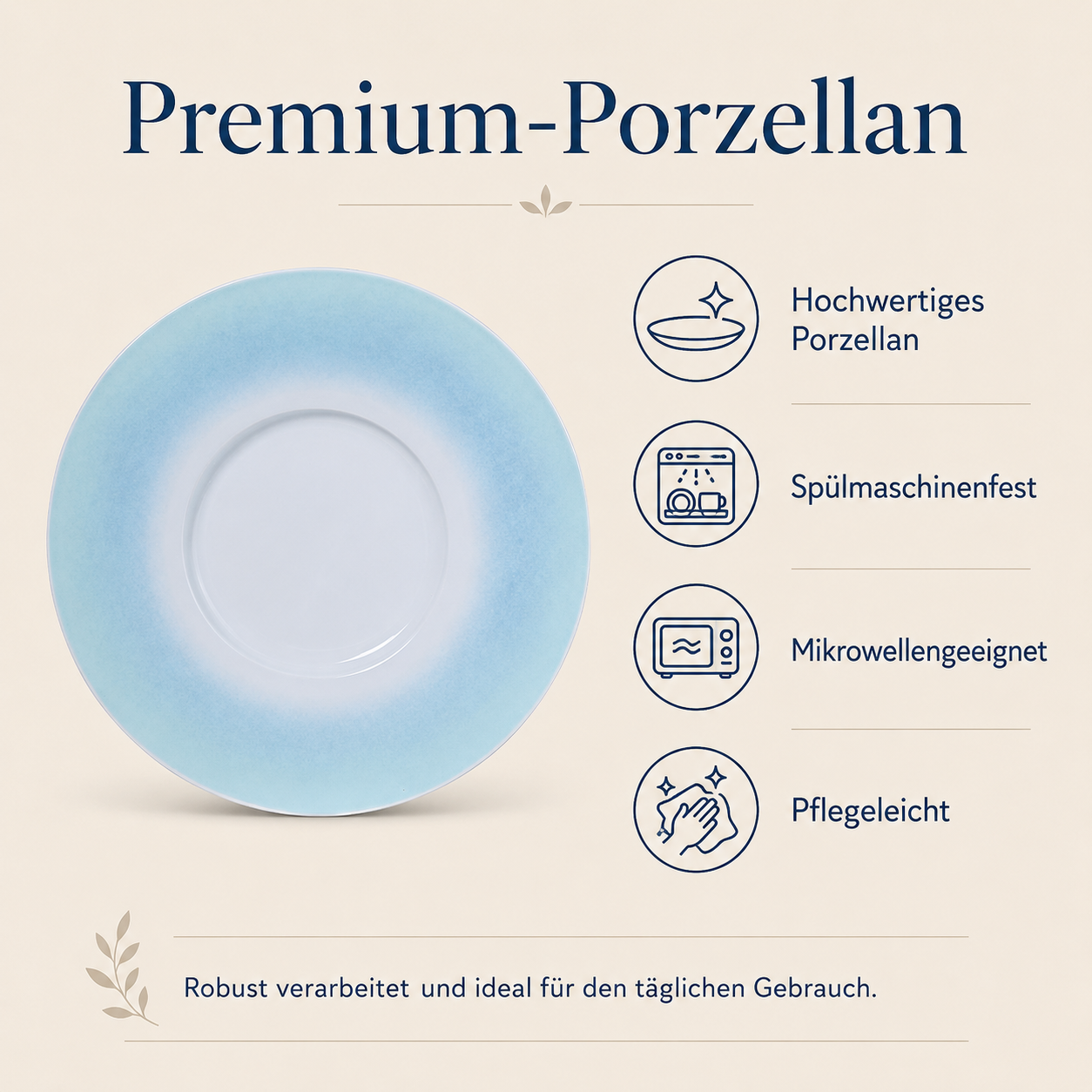 Porcelain plate "Blue" serving – model Porz