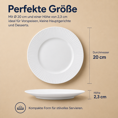 Porcelain plate "White" – with rim texture