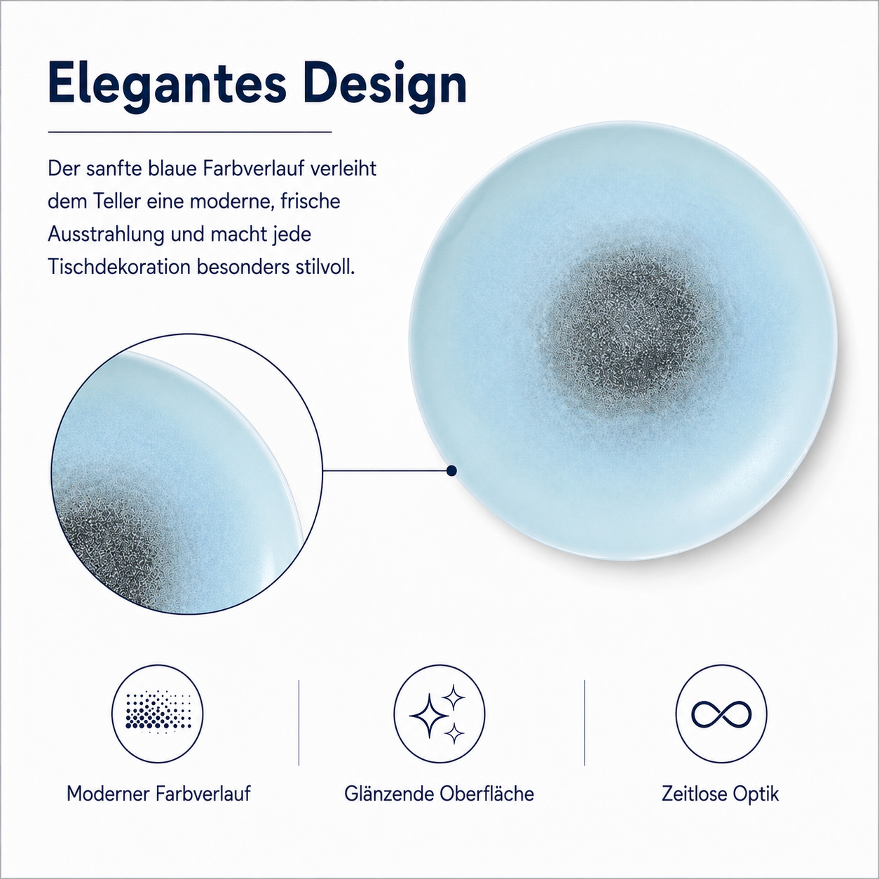 Porcelain plate "Blue" flat – Porz model