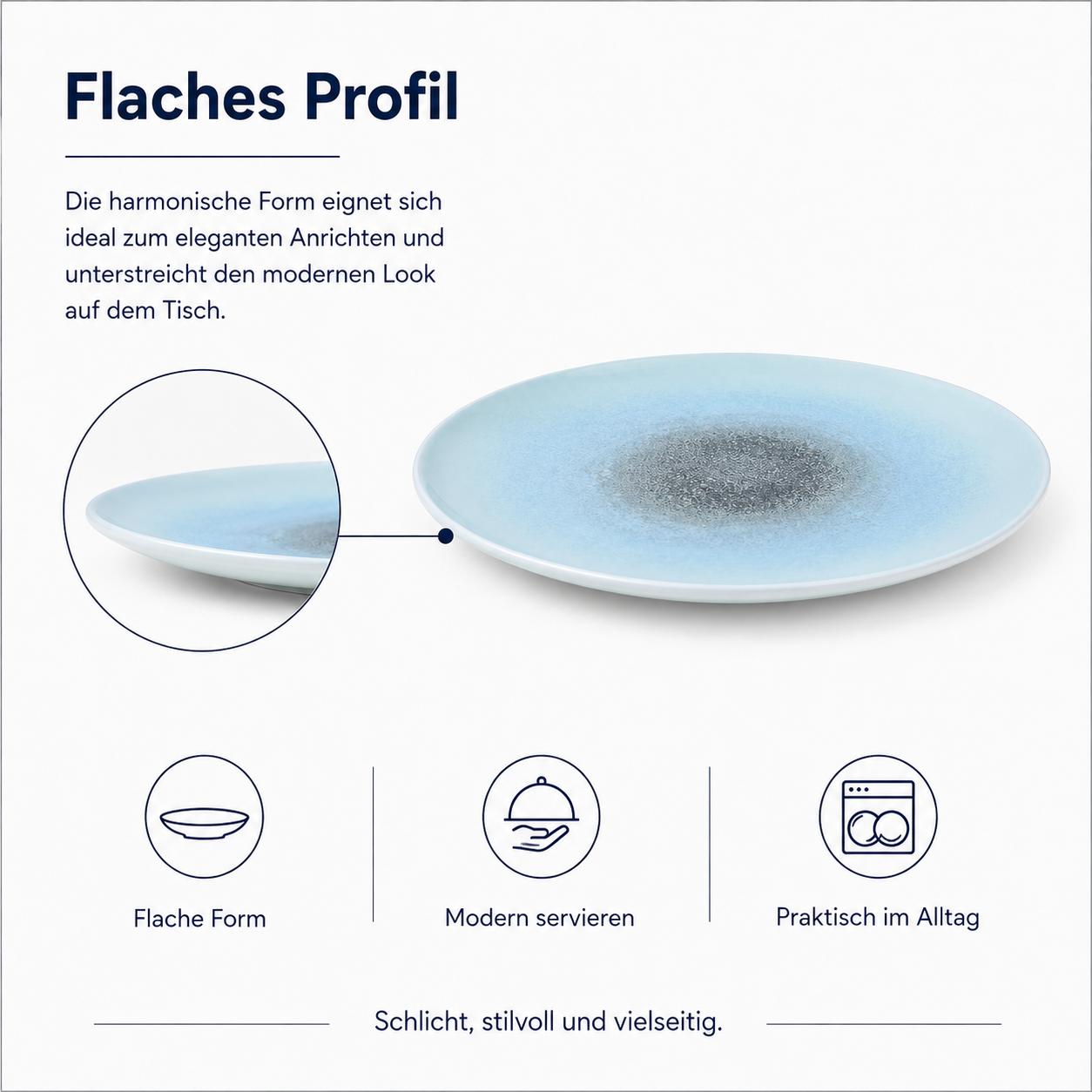Porcelain plate "Blue" flat – Porz model