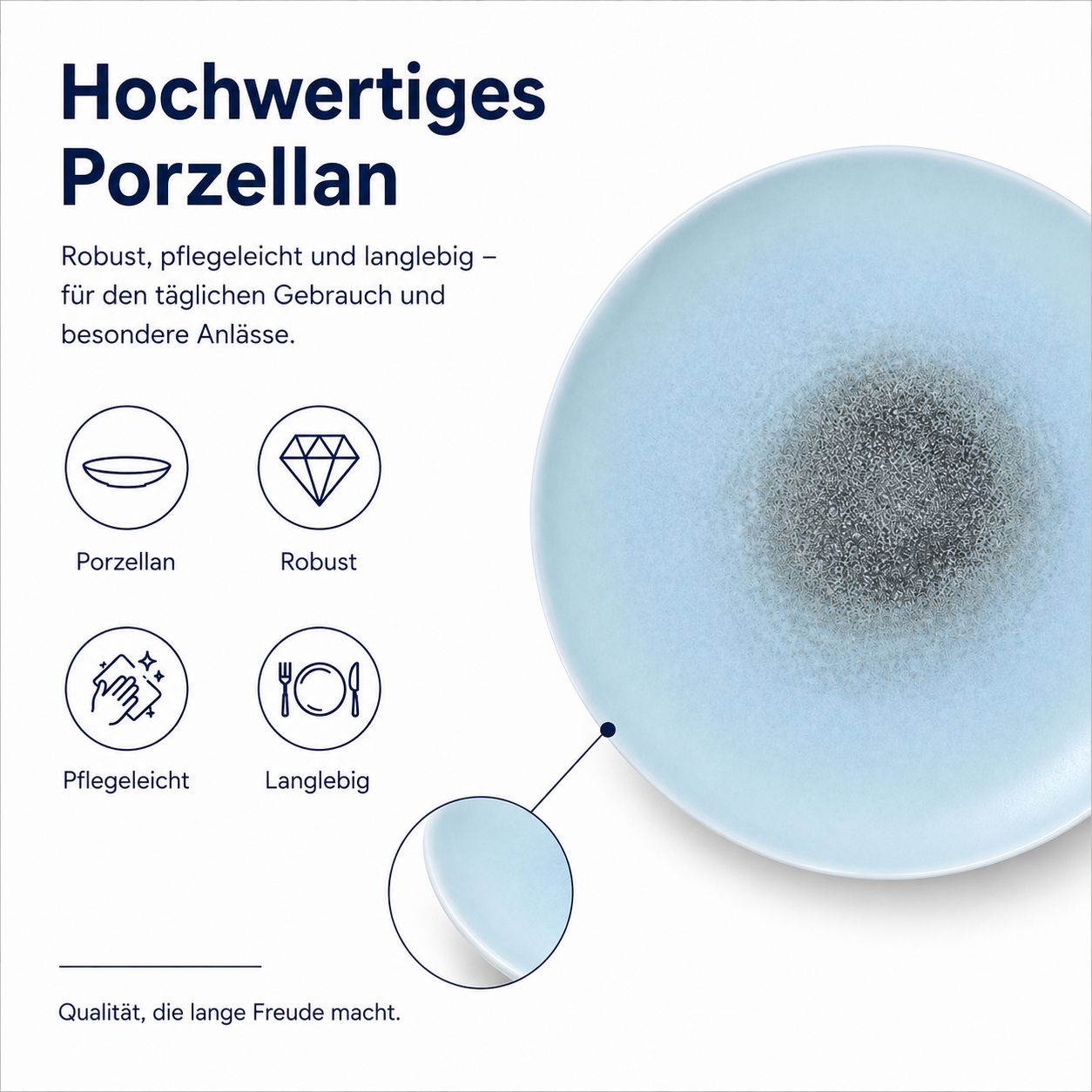 Porcelain plate "Blue" flat – Porz model