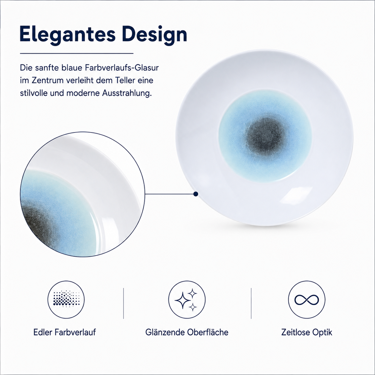 Porcelain plate "Blue" dinner plate – Porz model