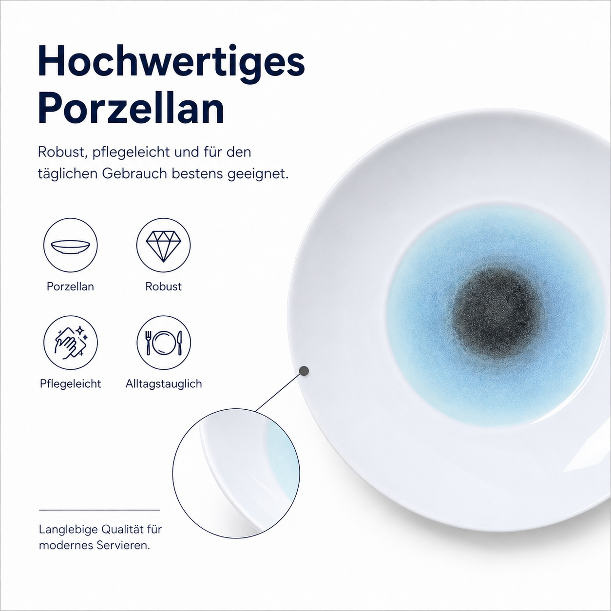 Porcelain plate "Blue" dinner plate – Porz model