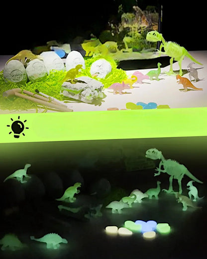 Plastic Glow Dino Egg Dig Kit, 12 Asst - TOLLzWOOD