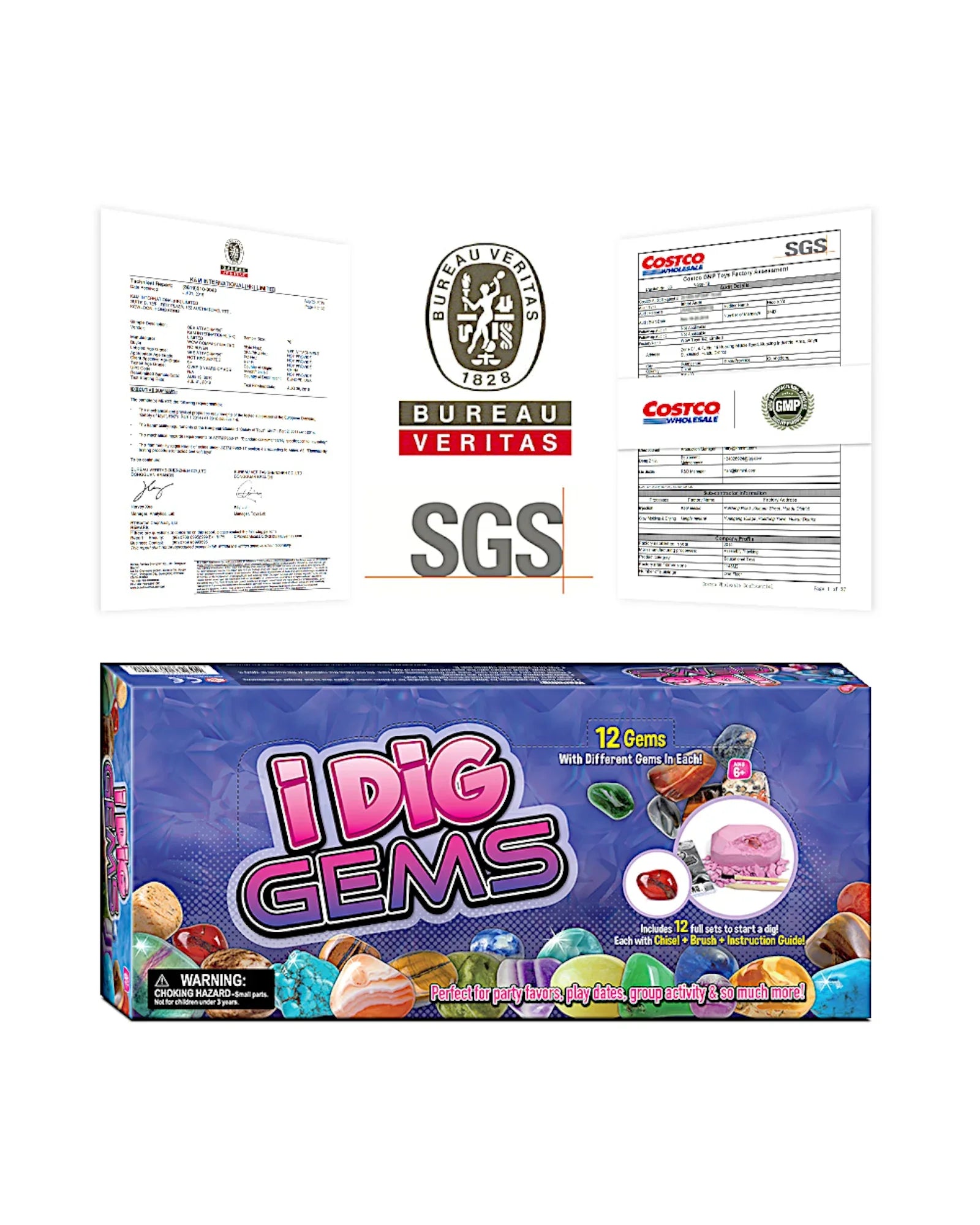 Edelstein-Ausgrabungsset, 12-teilig - TOLLzWOOD