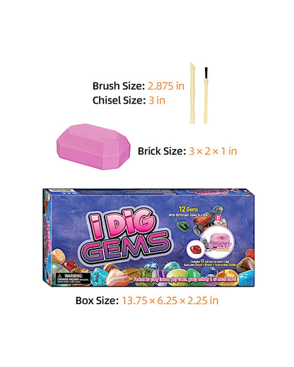 Edelstein-Ausgrabungsset, 12-teilig - TOLLzWOOD