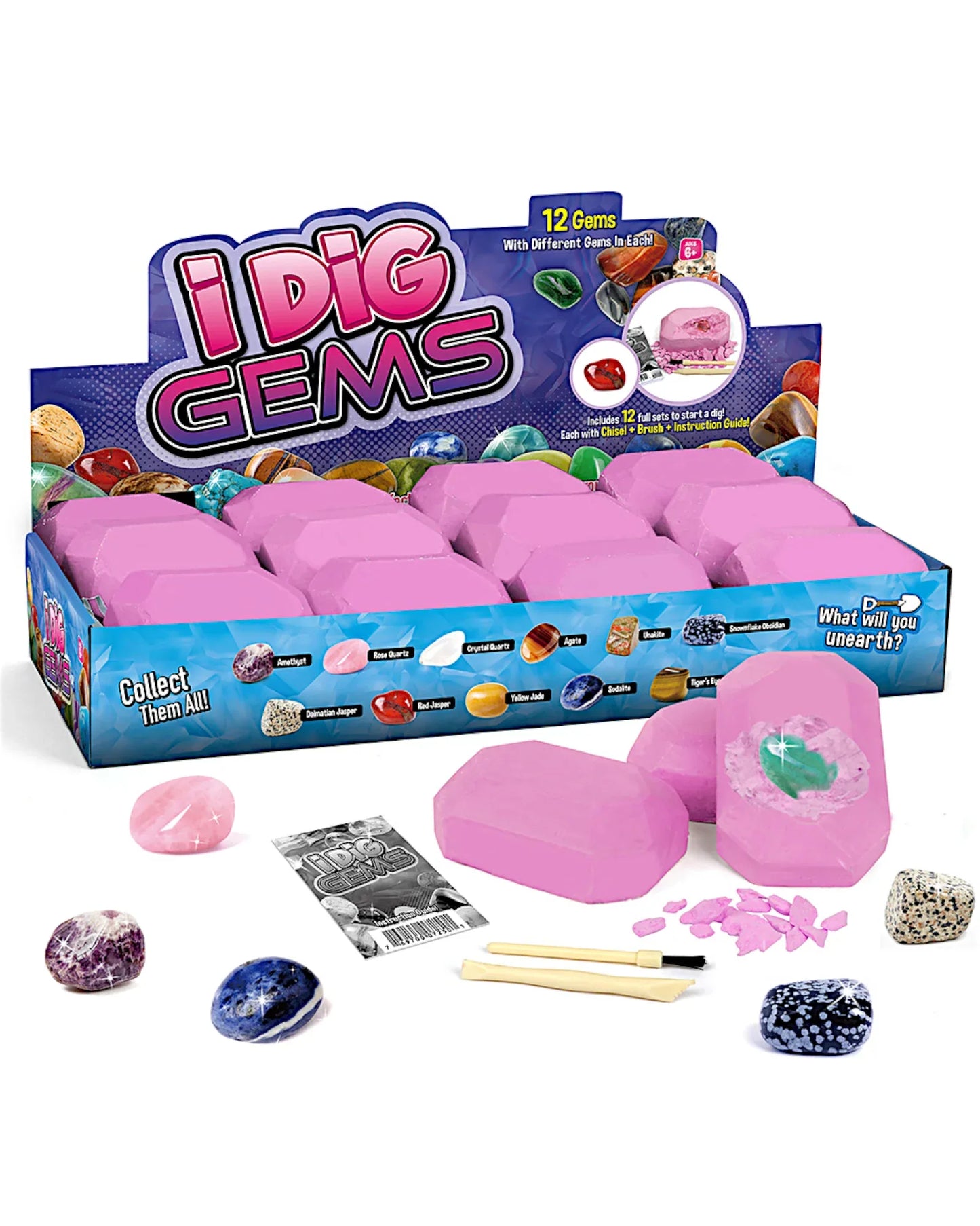 Edelstein-Ausgrabungsset, 12-teilig - TOLLzWOOD