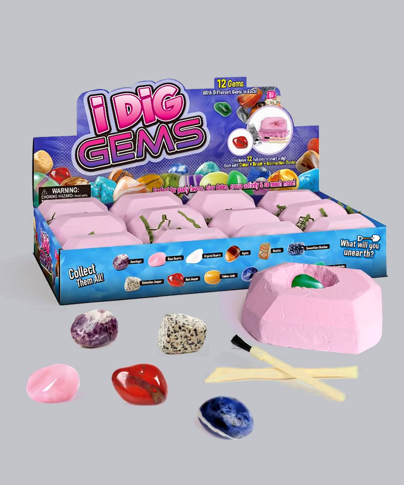Gemstone excavation set, 12 pieces 