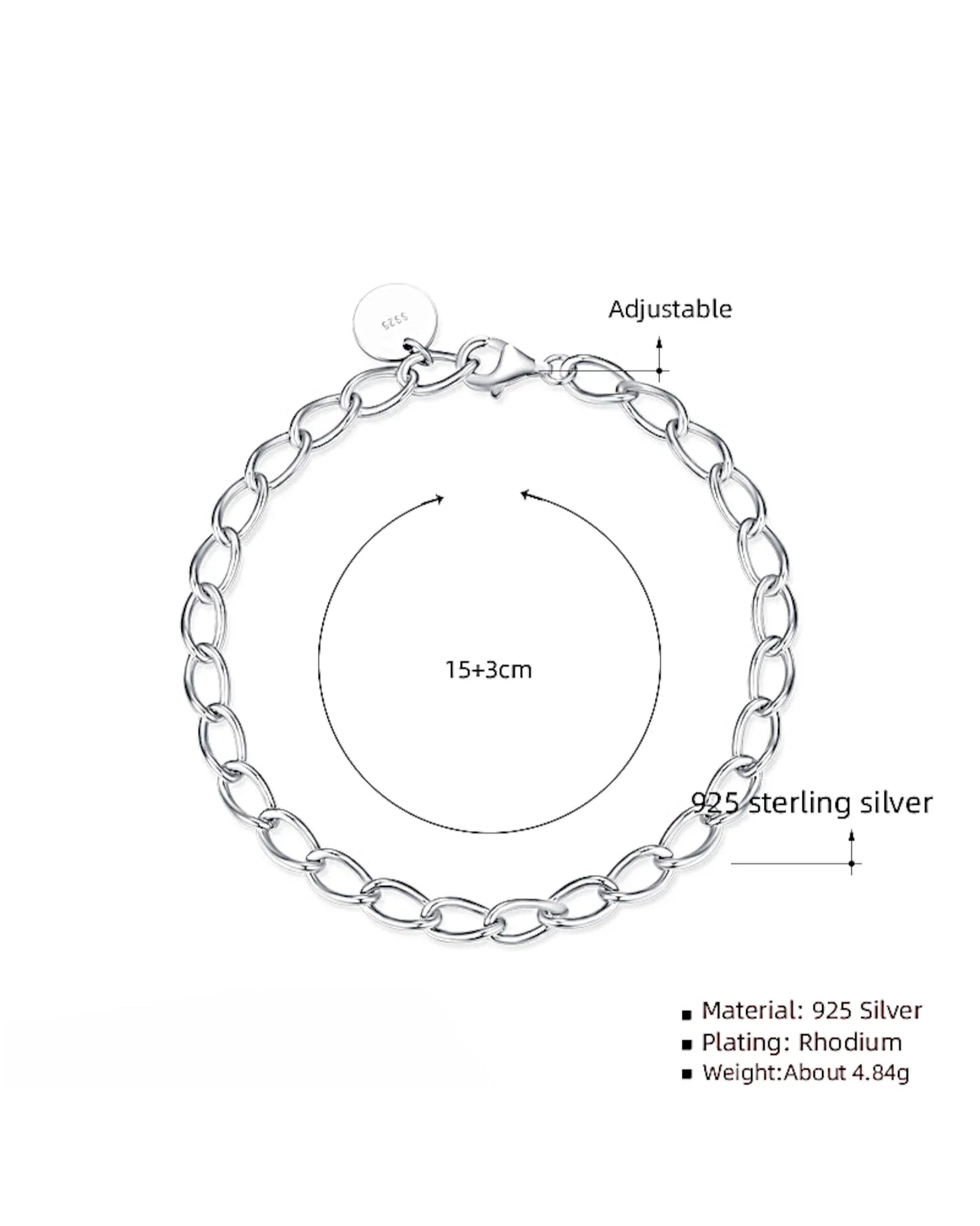 Eleganter Armreif aus 925er Sterlingsilber - TOLLzWOOD