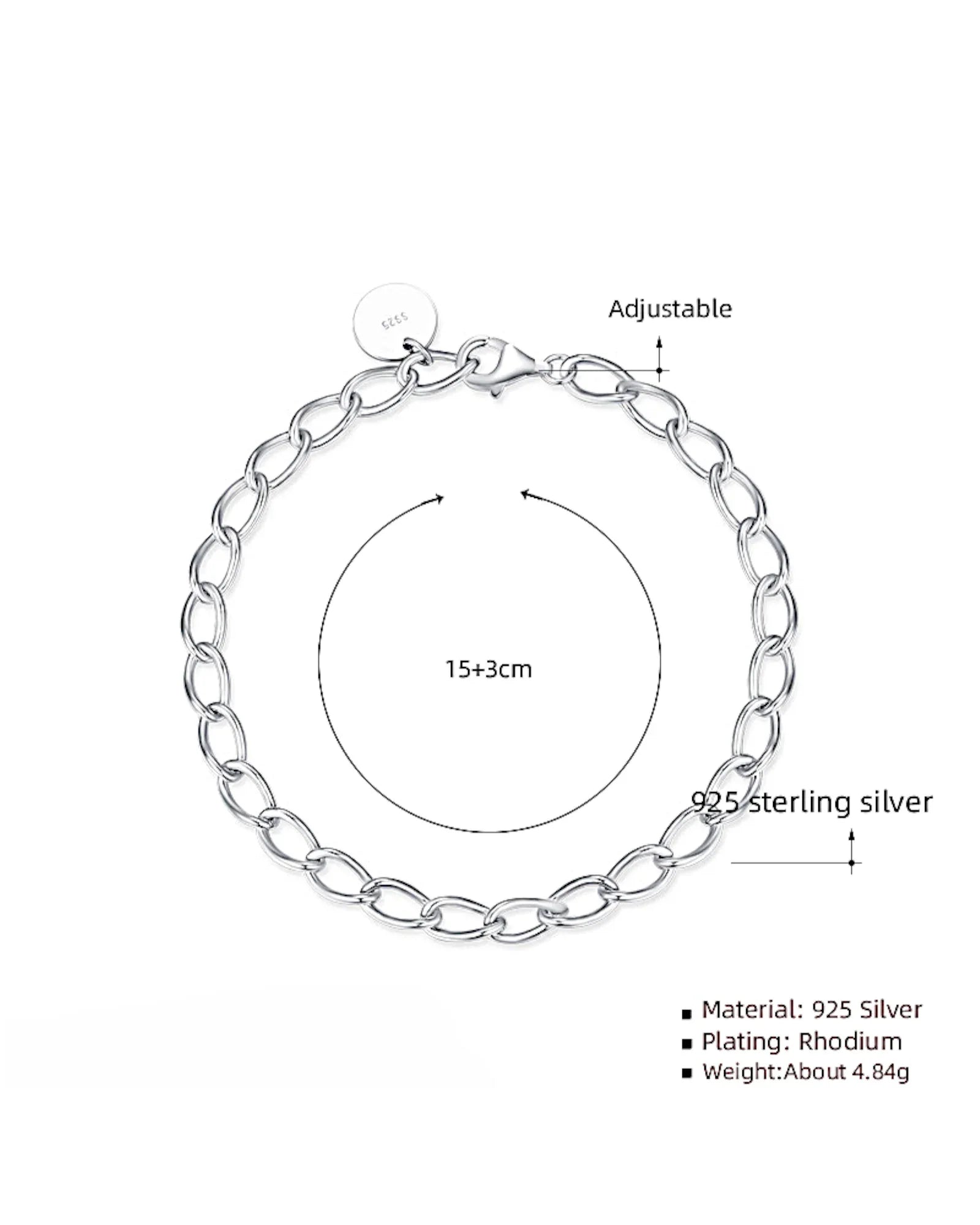 Eleganter Armreif aus 925er Sterlingsilber - TOLLzWOOD