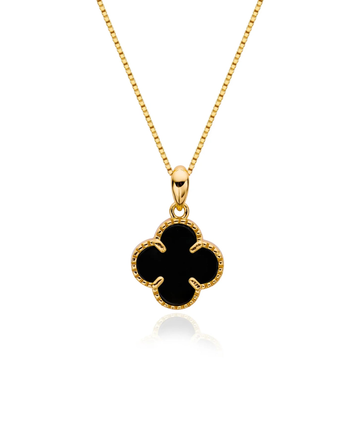 Halskette „Clover2“ in goldschwarz Farbe - TOLLzWOOD