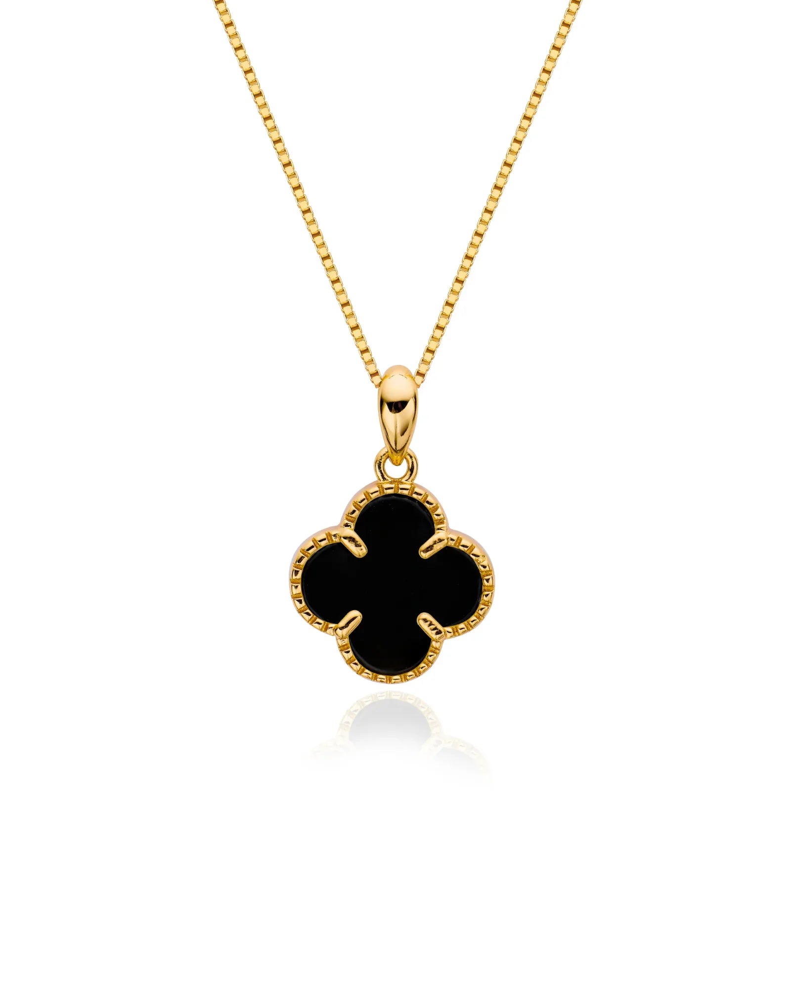 Halskette „Clover2“ in goldschwarz Farbe - TOLLzWOOD