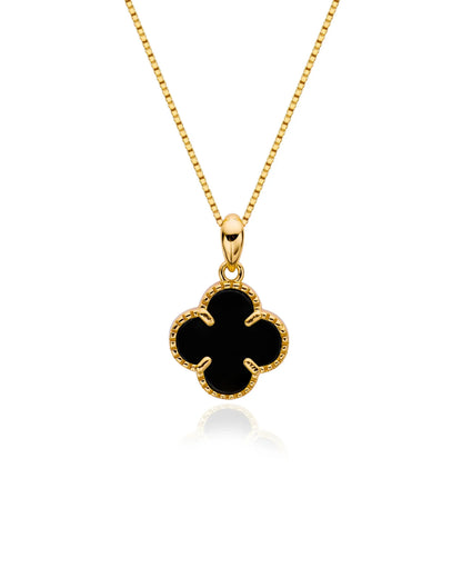 Halskette „Clover2“ in goldschwarz Farbe - TOLLzWOOD