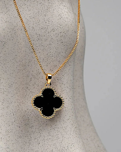 Halskette „Clover2“ in goldschwarz Farbe - TOLLzWOOD