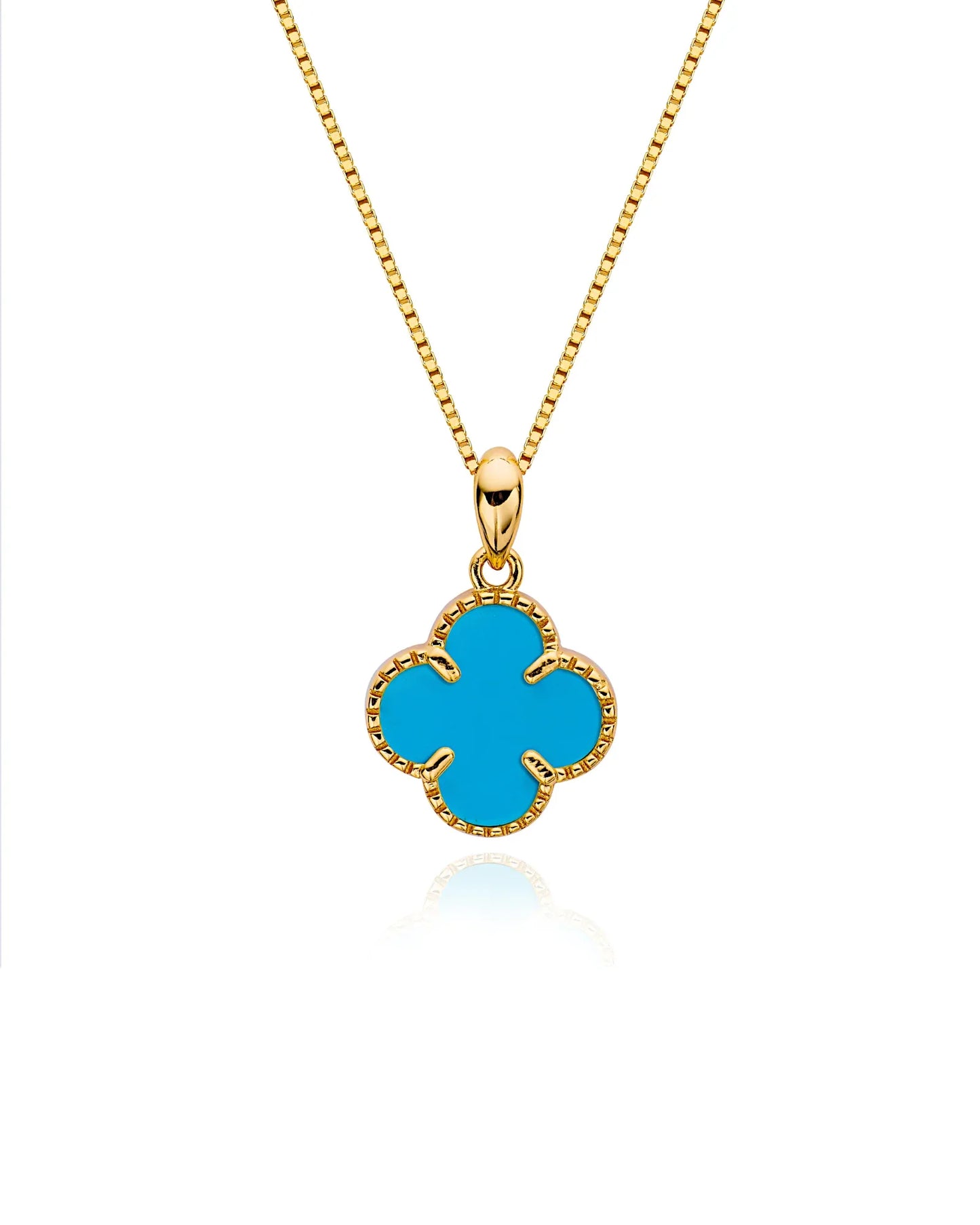 Halskette „Clover2“ in goldblau Farbe - TOLLzWOOD