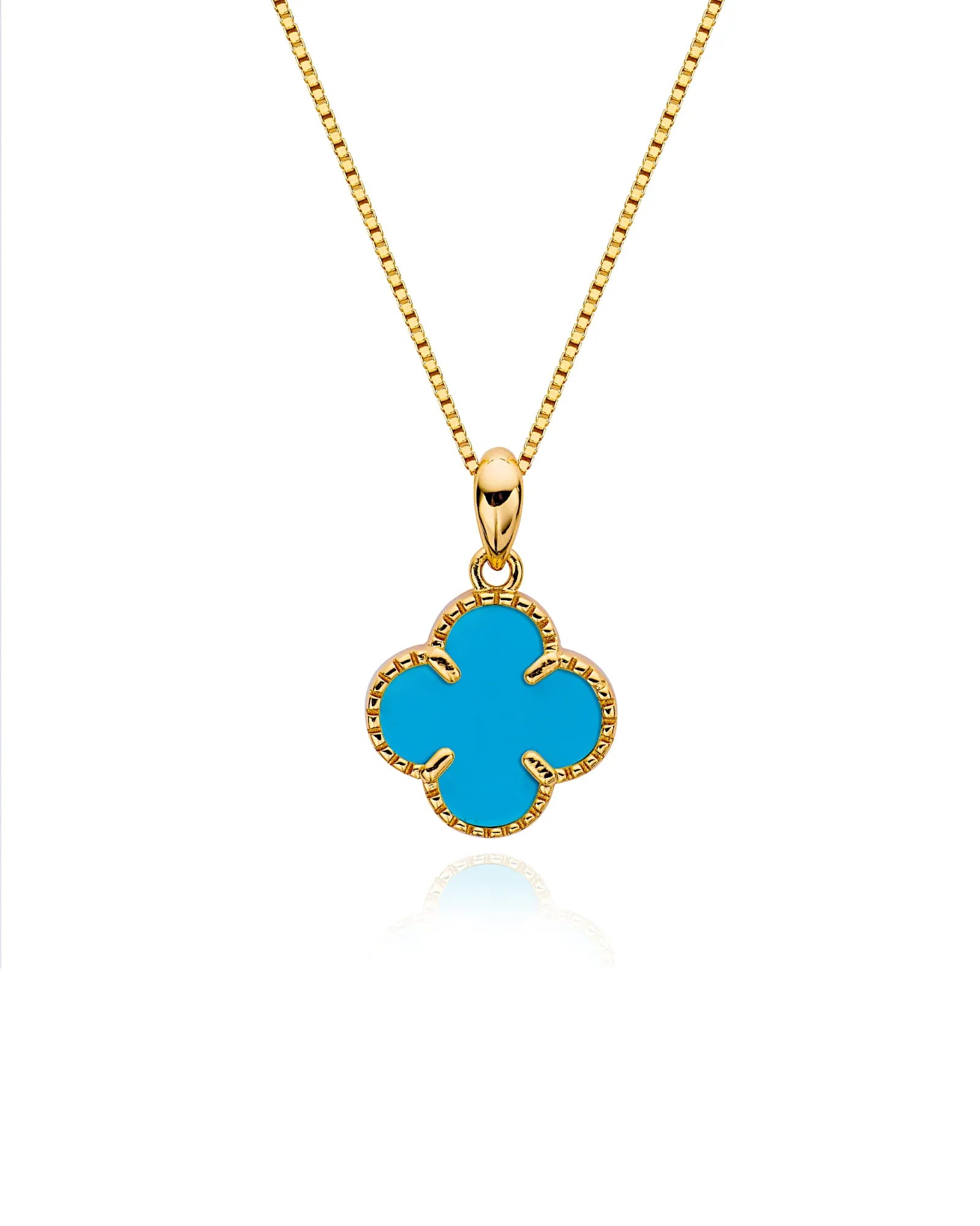 Halskette „Clover2“ in goldblau Farbe - TOLLzWOOD