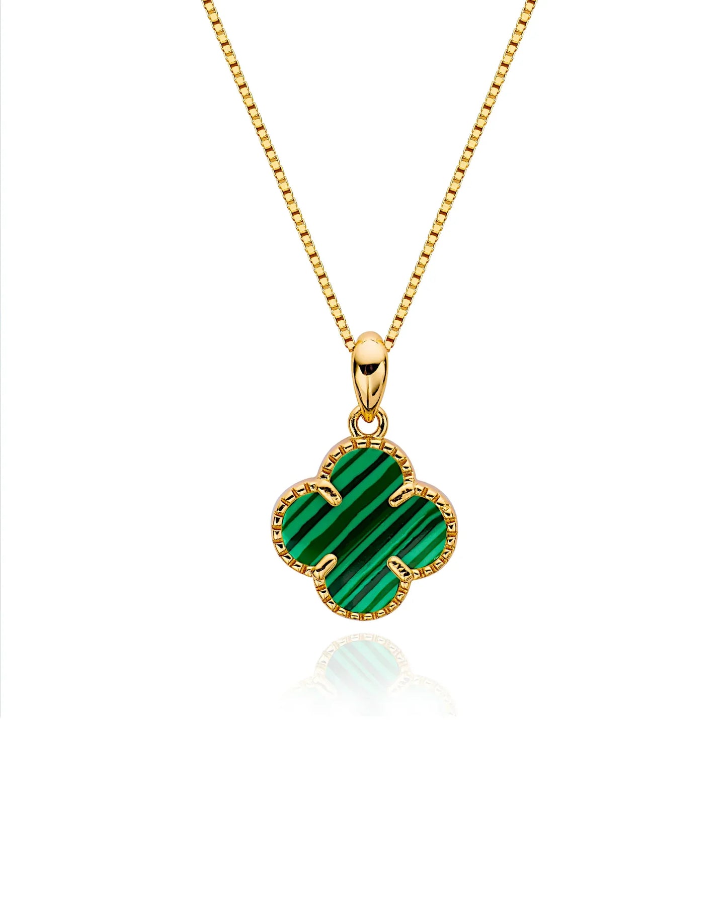 Halskette „Clover2“ in goldgrün Farbe - TOLLzWOOD