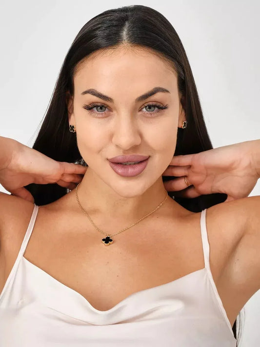 Halskette „Clover“ in Goldfarbe - TOLLzWOOD