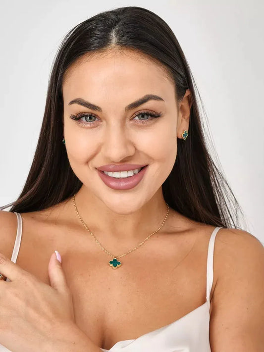 Halskette „Clover“ in Goldfarbe - TOLLzWOOD