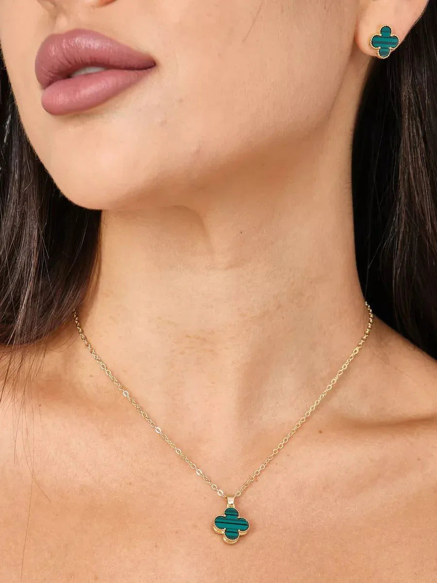 Halskette „Clover“ in Goldfarbe - TOLLzWOOD