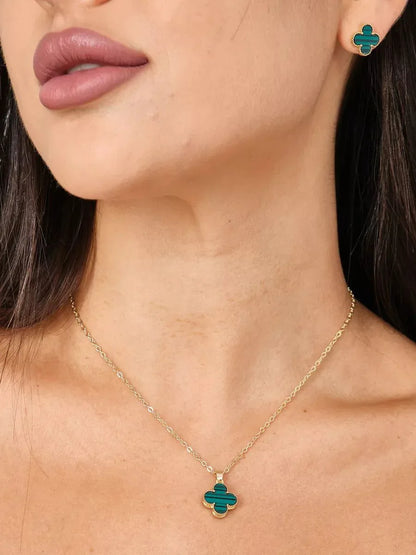 Halskette „Clover“ in Goldfarbe - TOLLzWOOD