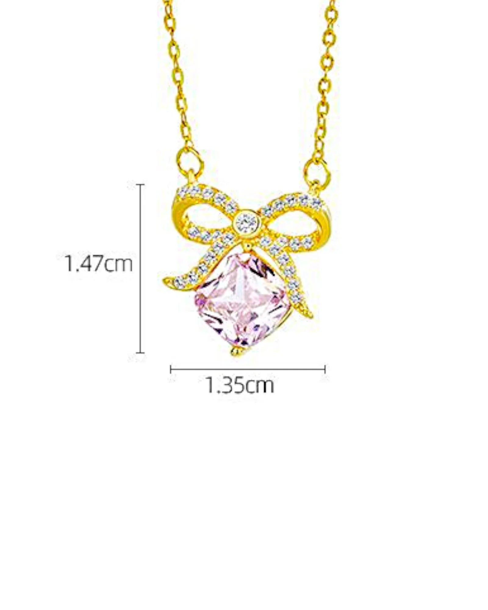 Halskette aus 925er Sterlingsilber mit einem großen rosa Zirkon - TOLLzWOOD