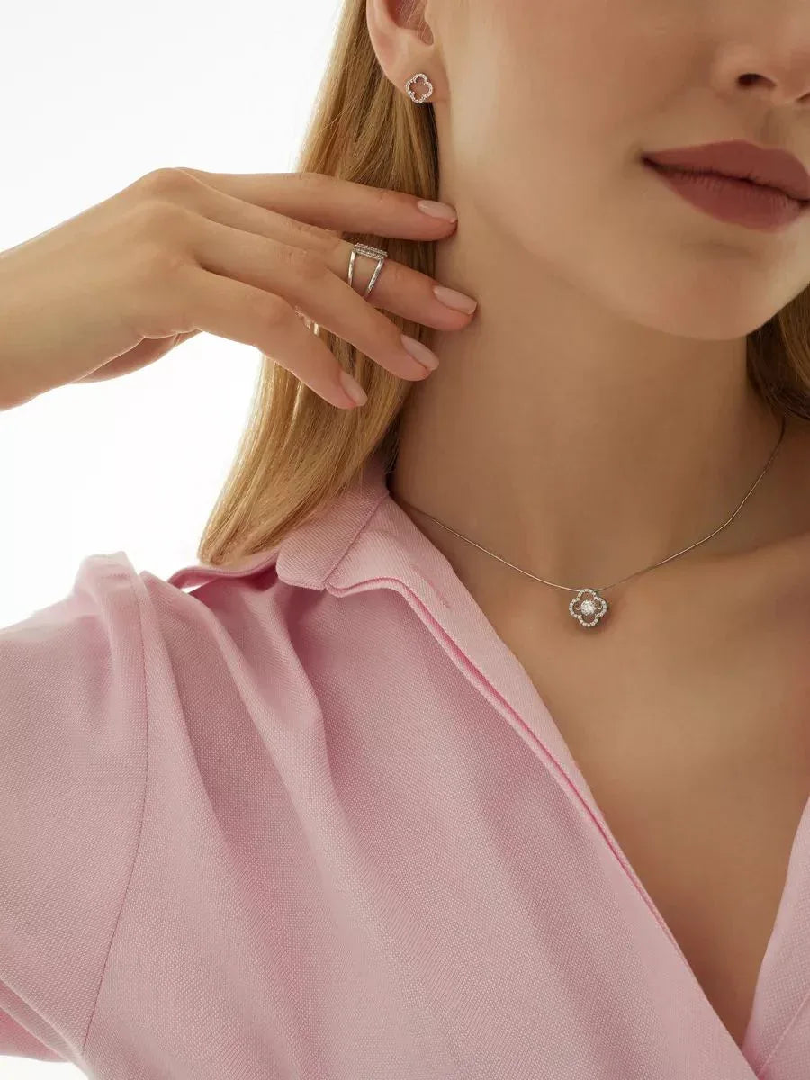 Halskette aus 925er Silber mit Zirkonia - TOLLzWOOD