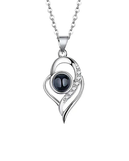 Halskette aus 925er Sterlingsilber mit runden Zirkonia - TOLLzWOOD