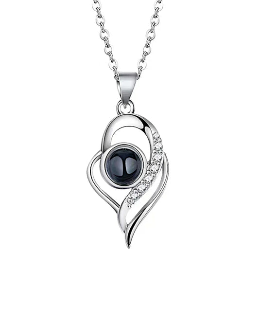 Halskette aus 925er Sterlingsilber mit runden Zirkonia - TOLLzWOOD