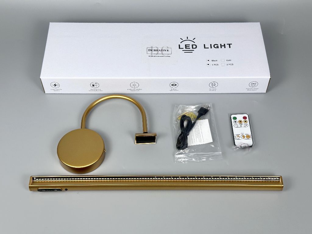 Wall light for pictures, LED, gold-colored, 50 cm