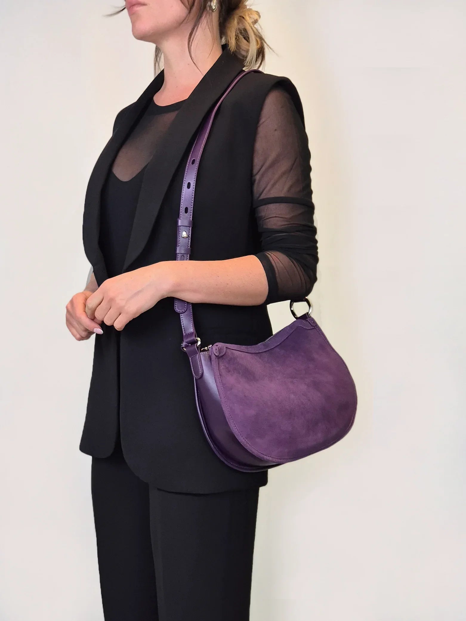 Leder Handtasche "Mohn" - TOLLzWOOD