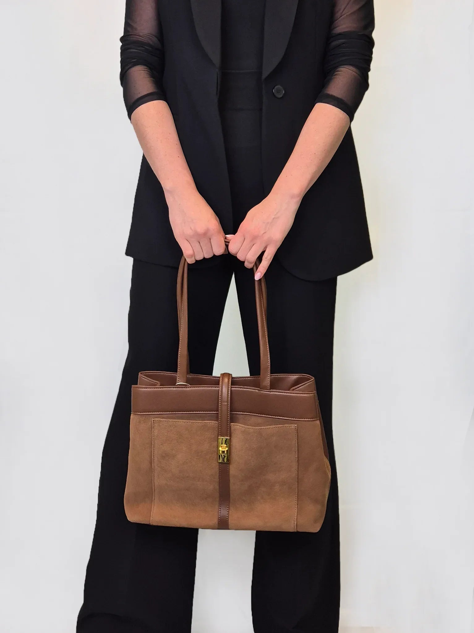 Braune Leder-Handtasche – Model 7521 - TOLLzWOOD